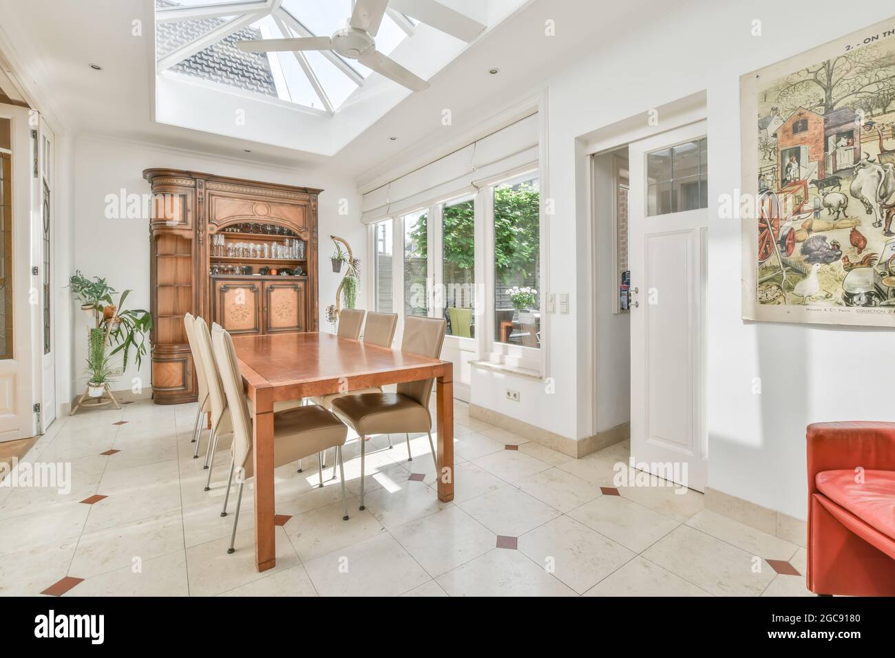 Interior design of bright and beautiful dining room Stock Photo - Alamy