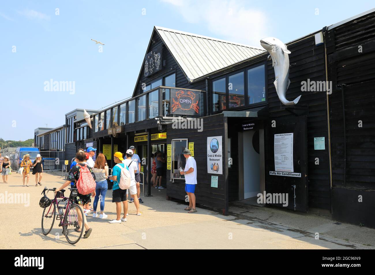 Whitstable Fish Market by the harbour, in north Kent, UK Stock Photo