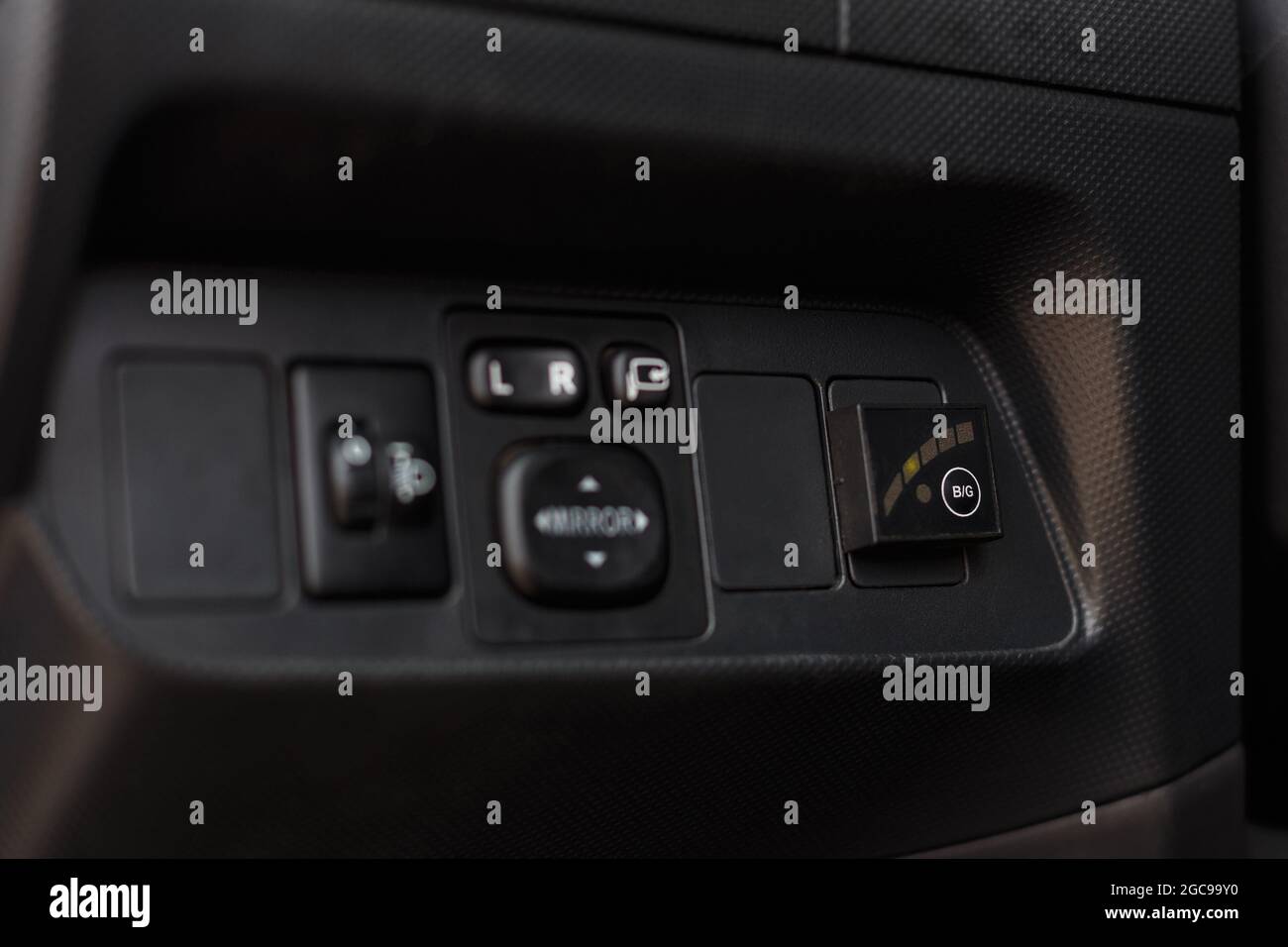 Car interior, control buttons close up Stock Photo Alamy