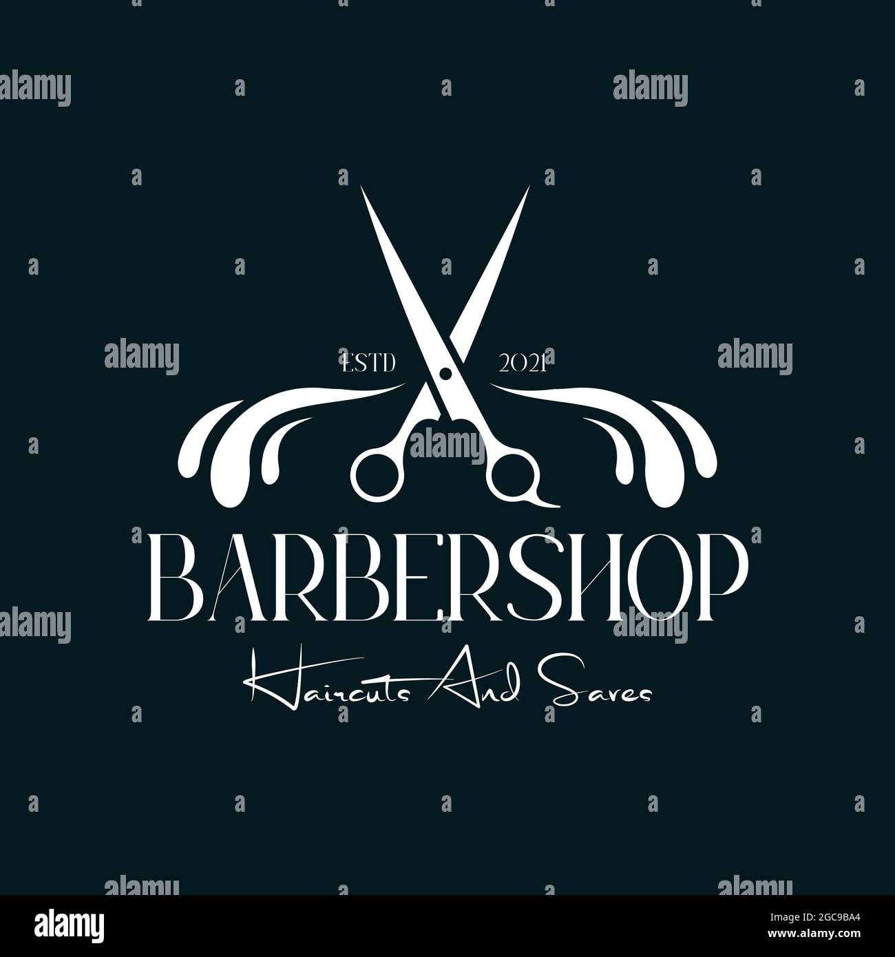 Barbershop Haircuts And Saves Logo Design Vector Template Stock Vector