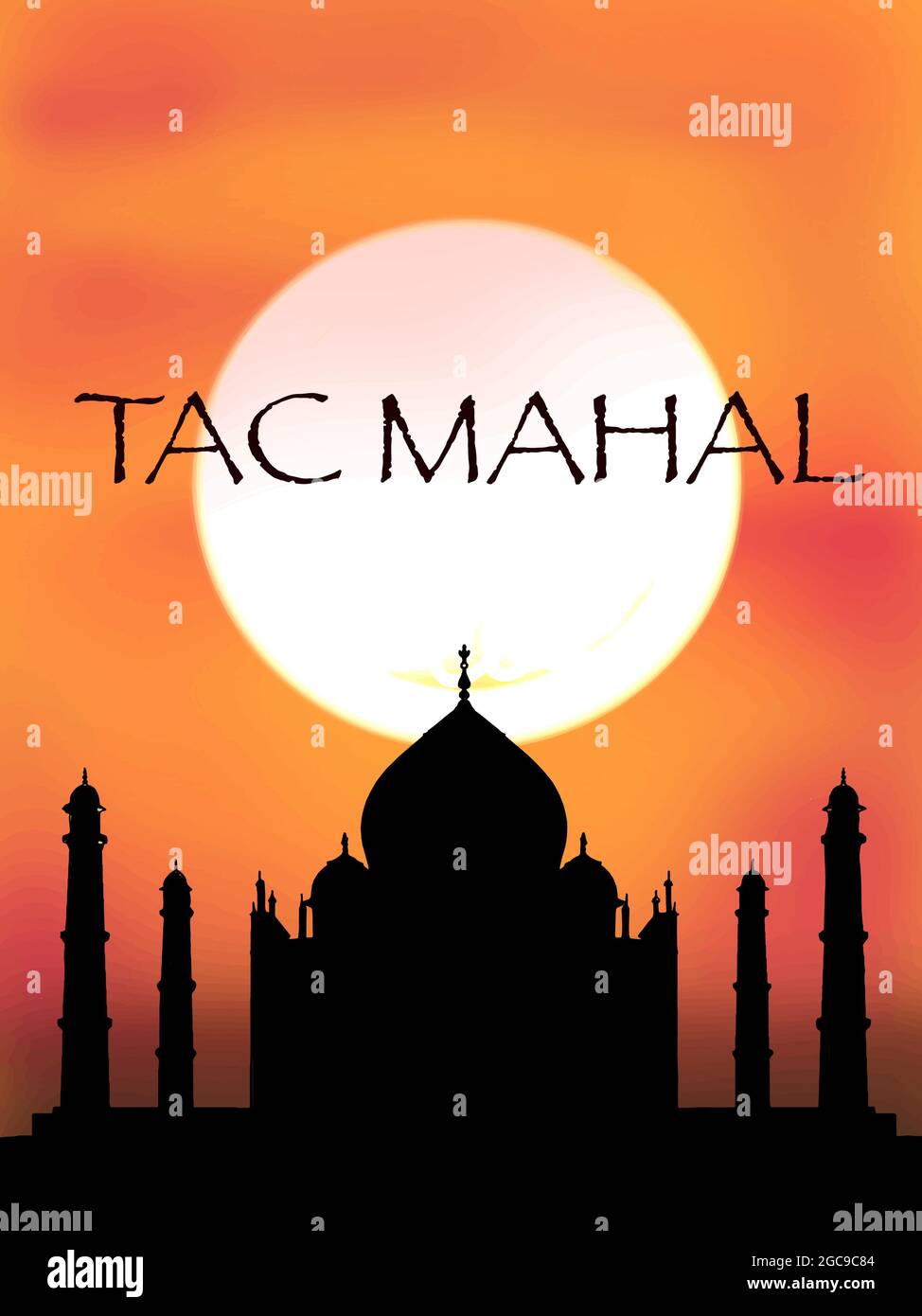 tac mahal illustration drawing grey colors Stock Photo