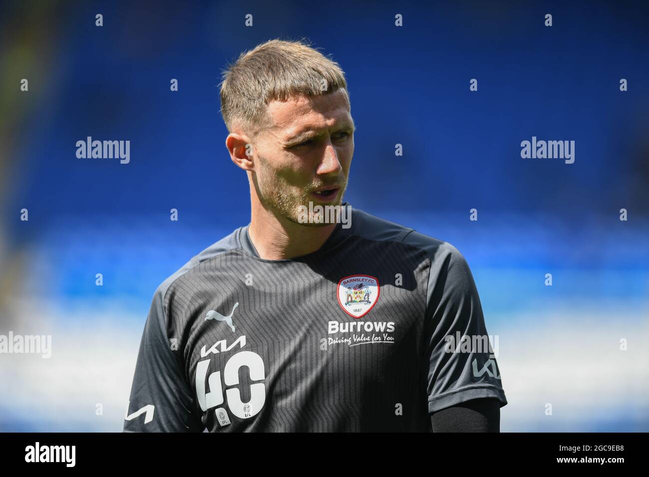 Bradley Collins 40 of Barnsley during the pregame warmup Stock Photo