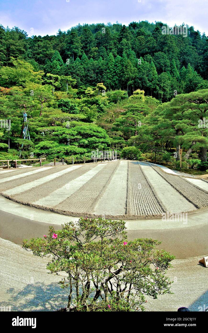 Dry Sand Garden in Ginkakuji, Kyoto, Japan Stock Photo