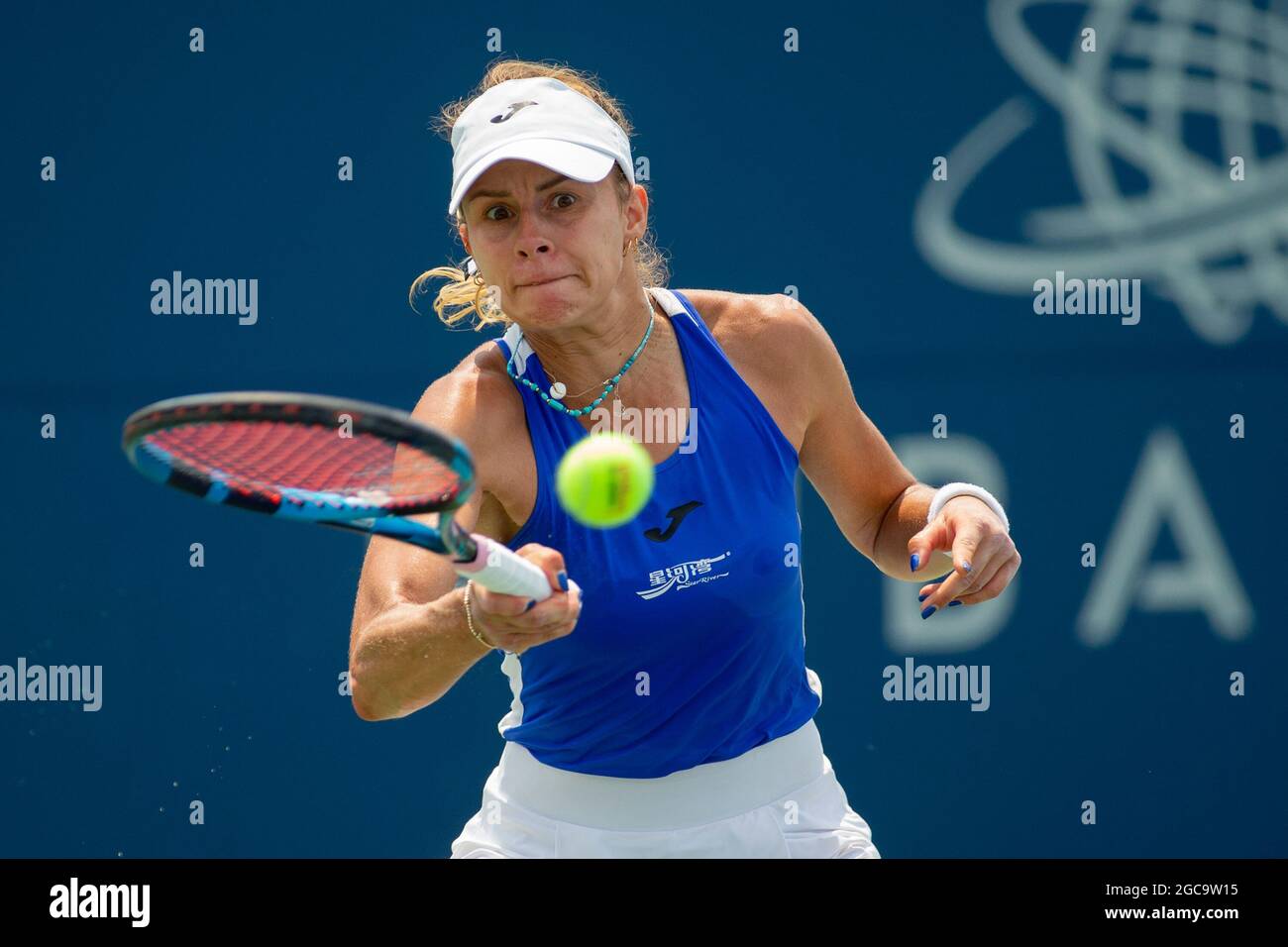 August 06, 2021: Magda Linette (POL) was defeated by Daria Kasatkina (RUS) 64 36 64 in the quarterfinals of the Mubadala Silicon Valley Classic at San Jose State University in San Jose, California. © Mal Taam/TennisClix/CSM Stock Photo