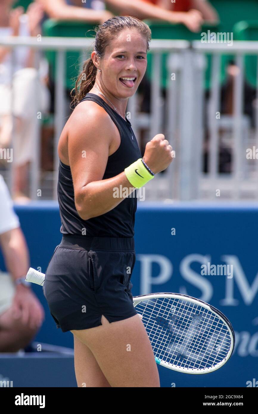 August 06, 2021: Daria Kasatkina (RUS) defeated Magda Linette (POL) 64 36 64 in the quarterfinals of the Mubadala Silicon Valley Classic at San Jose State University in San Jose, California. ©Mal Taam/TennisClix/CSM Stock Photo