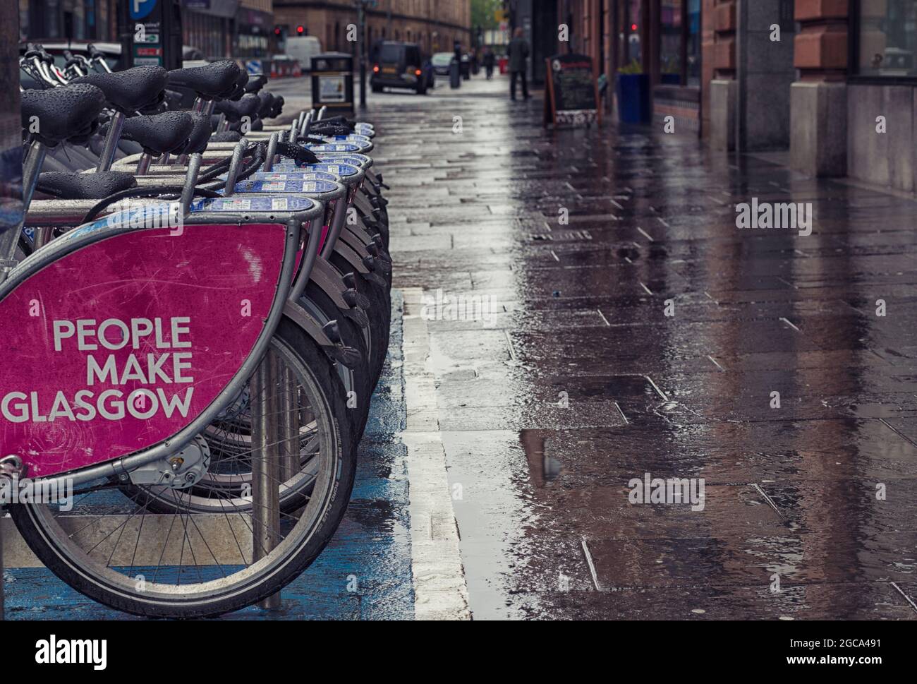 People Make Glasgow bike rack, Glasgow, Scotland Stock Photo