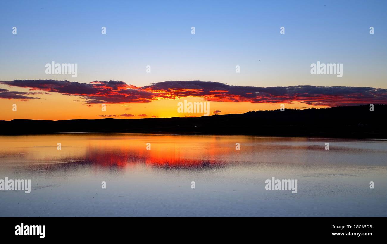 July, 2021 Sunset over Soda Lake in the BridgerTeton National Forest