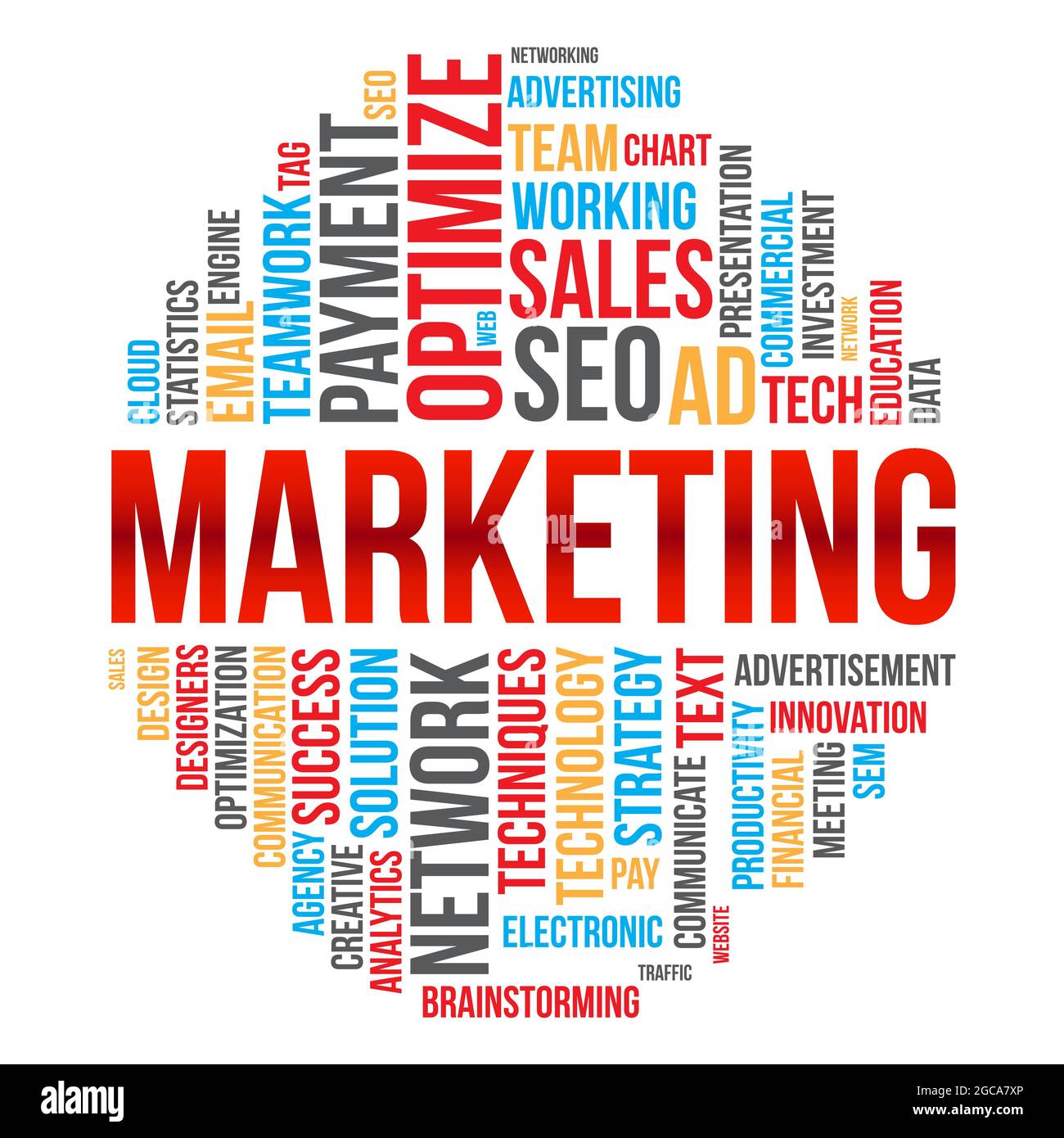 Business Concept, Digital Marketing Word Cloud Vector Template Stock ...