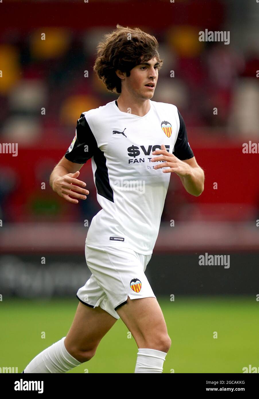 Valencia's Javi Guerra during the Pre-Season Friendly match at Brentford Community Stadium, London. Picture date: Saturday August 7, 2021. Stock Photo