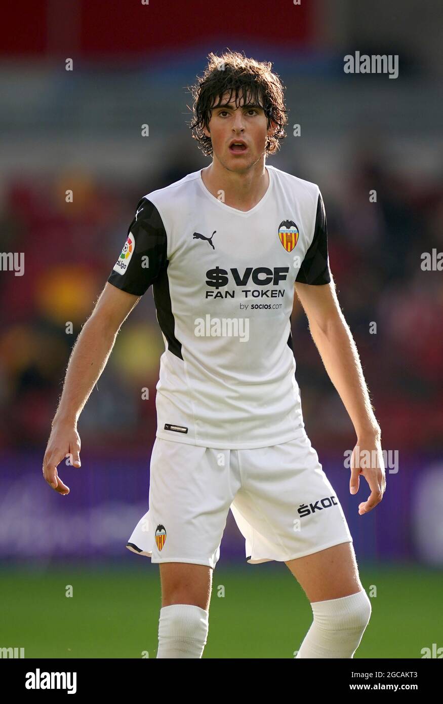 Valencia's Javi Guerra during the Pre-Season Friendly match at Brentford Community Stadium, London. Picture date: Saturday August 7, 2021. Stock Photo