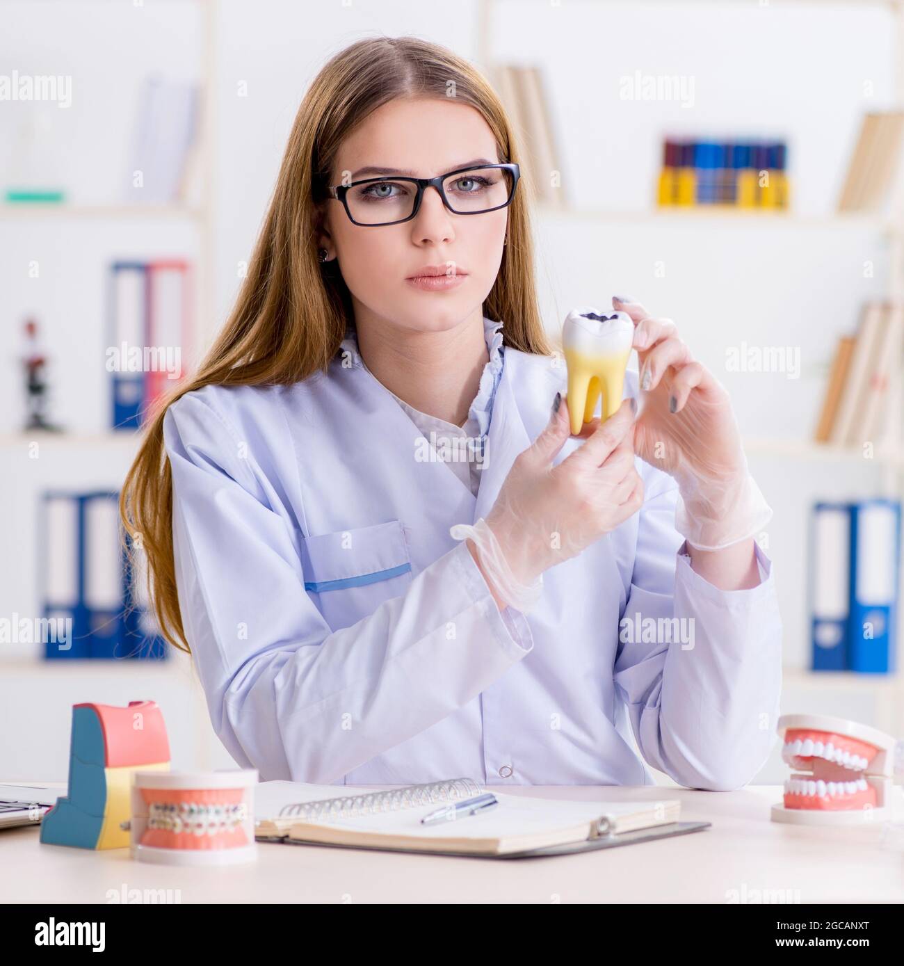 The dentistry student practicing skills in classroom Stock Photo Alamy