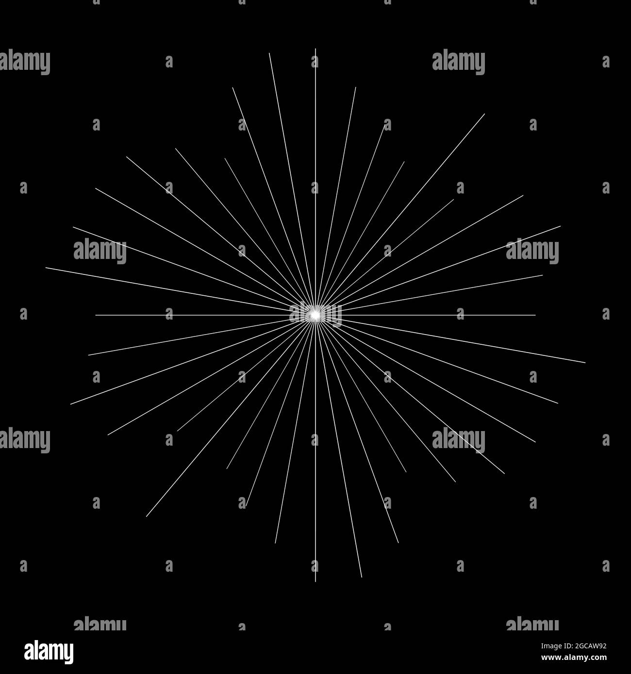 Radial radiating beam ray lines. Starburst, sunburst lineal element ...