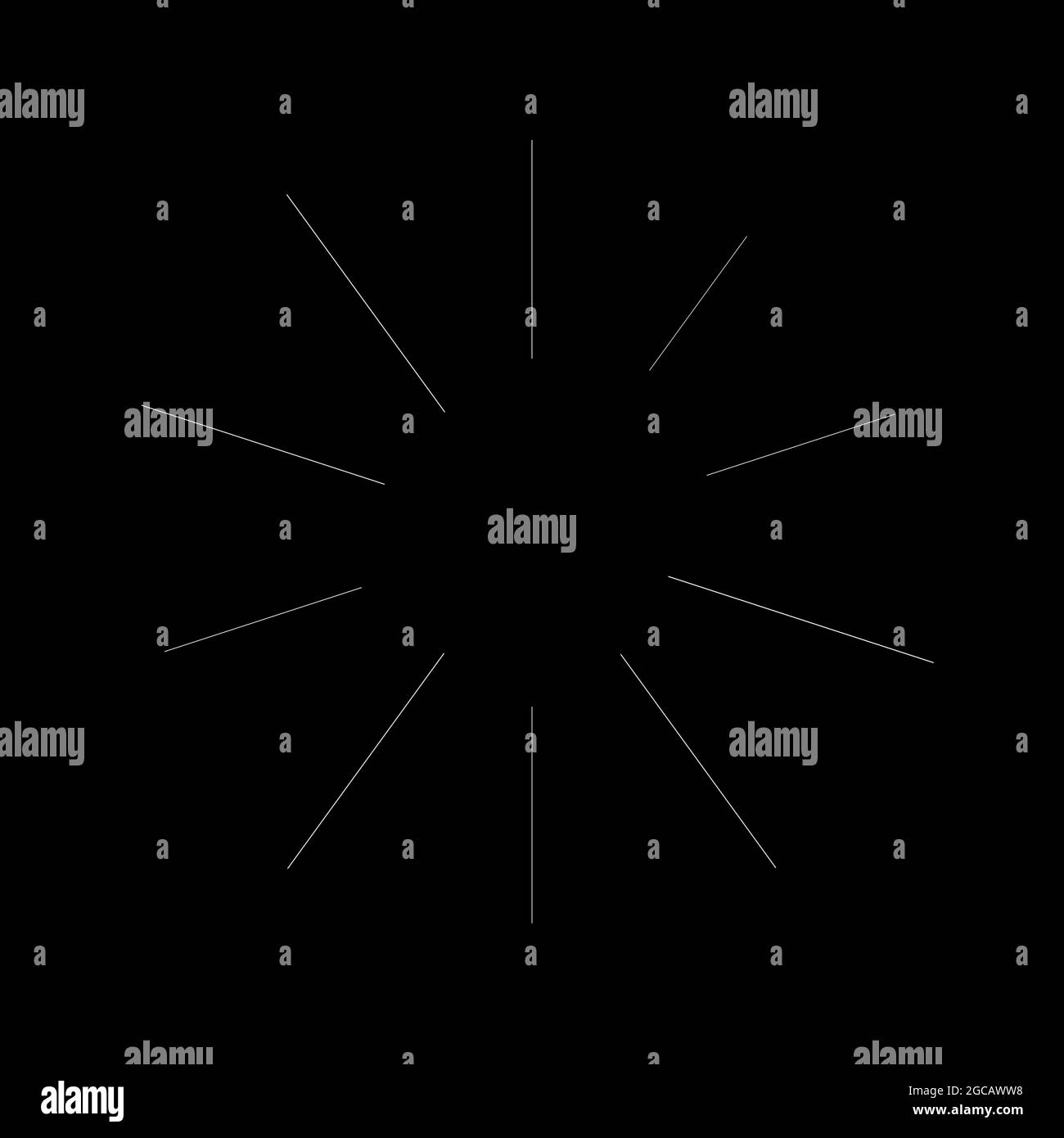 Radial radiating beam ray lines. Starburst, sunburst lineal element ...