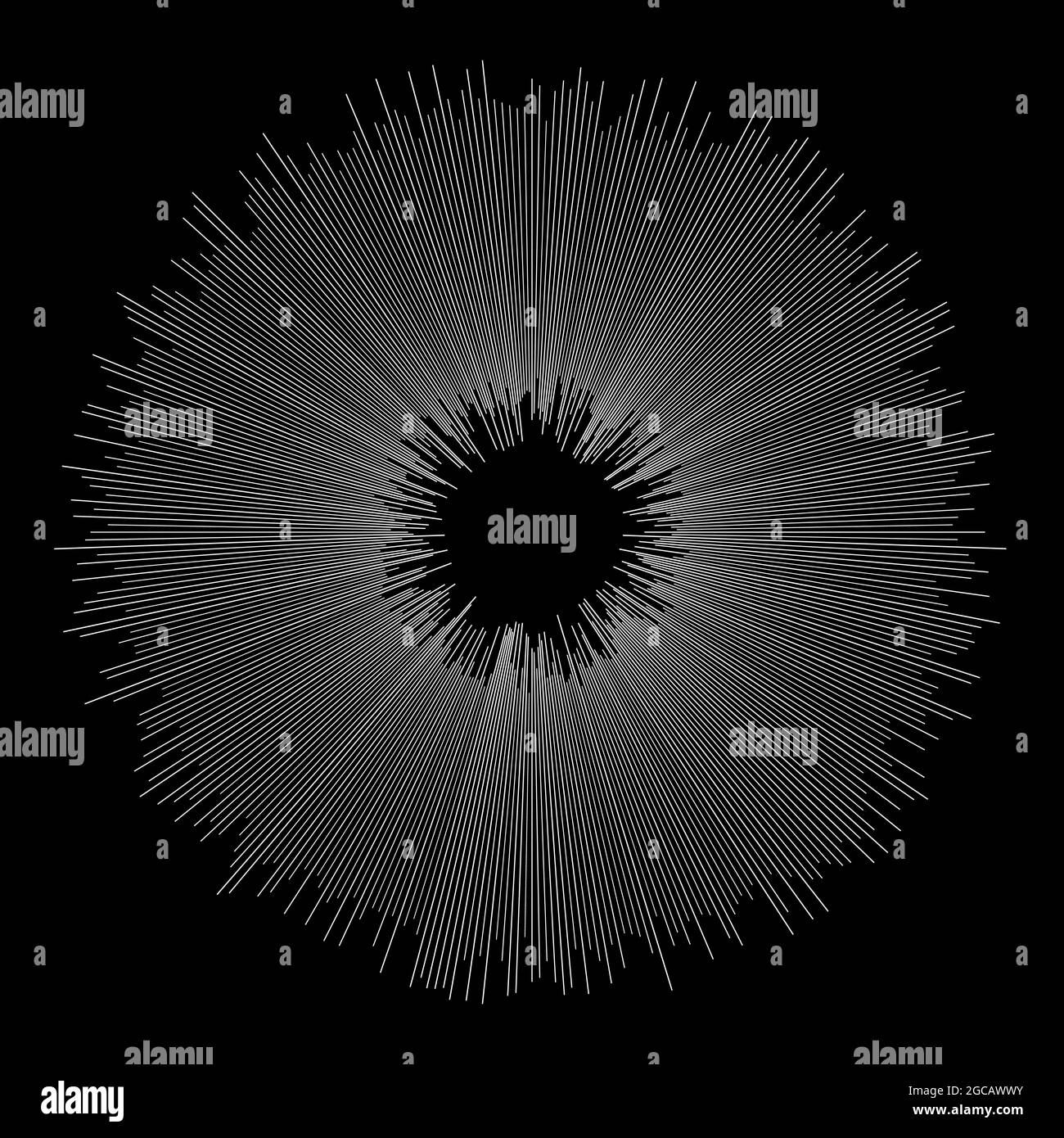 Radial radiating beam ray lines. Starburst, sunburst lineal element ...