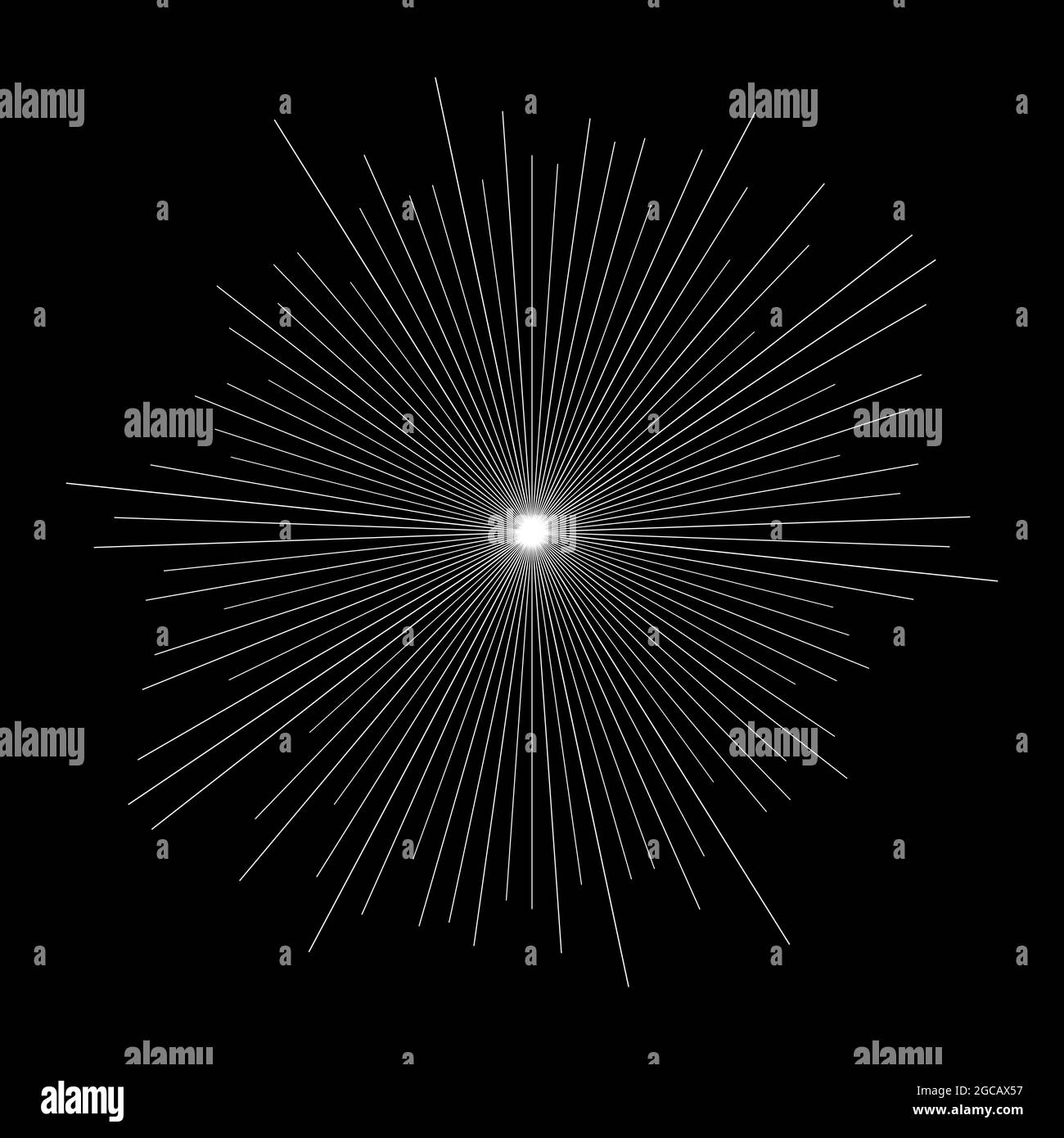 Radial radiating beam ray lines. Starburst, sunburst lineal element ...