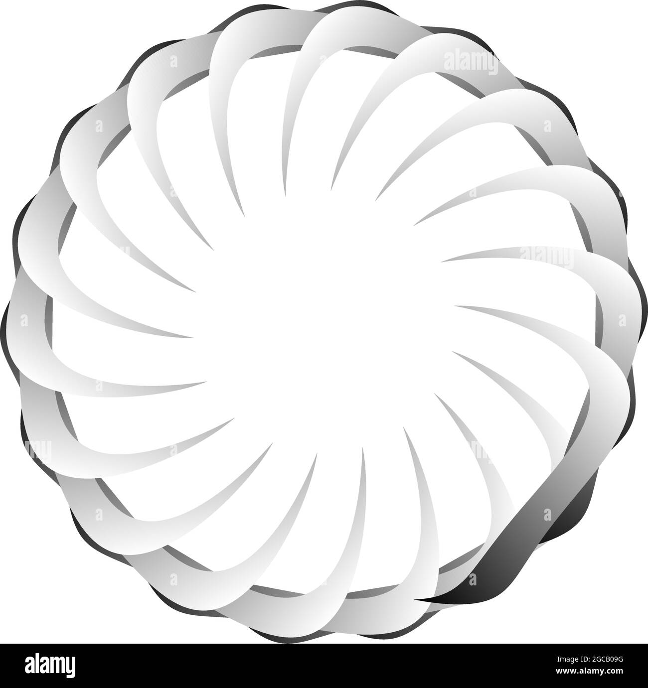 Circular, radial icon, motif, mandala shape. Swirl, twirl, helix ...