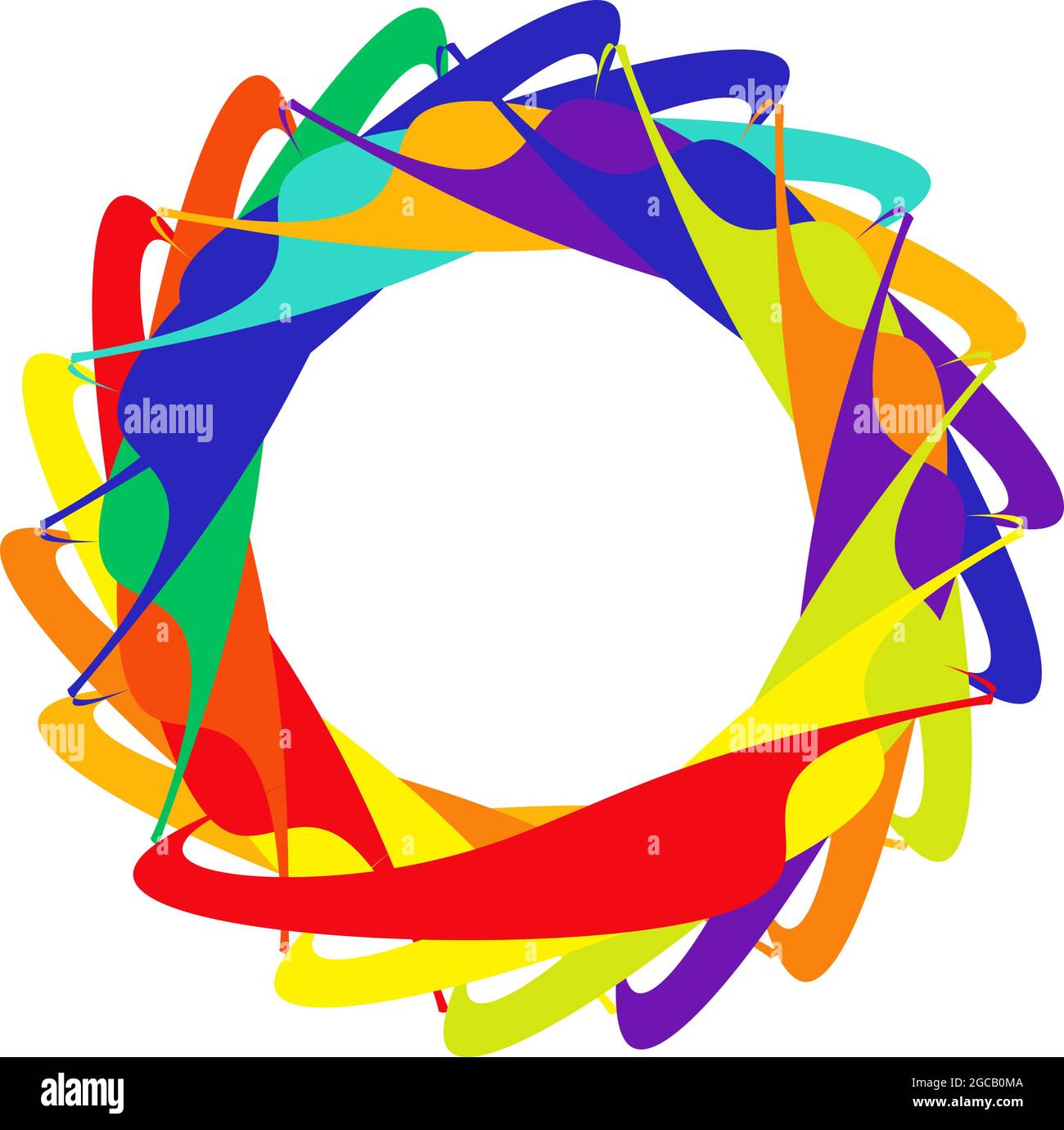 Circular, radial icon, motif, mandala shape. Swirl, twirl, helix ...