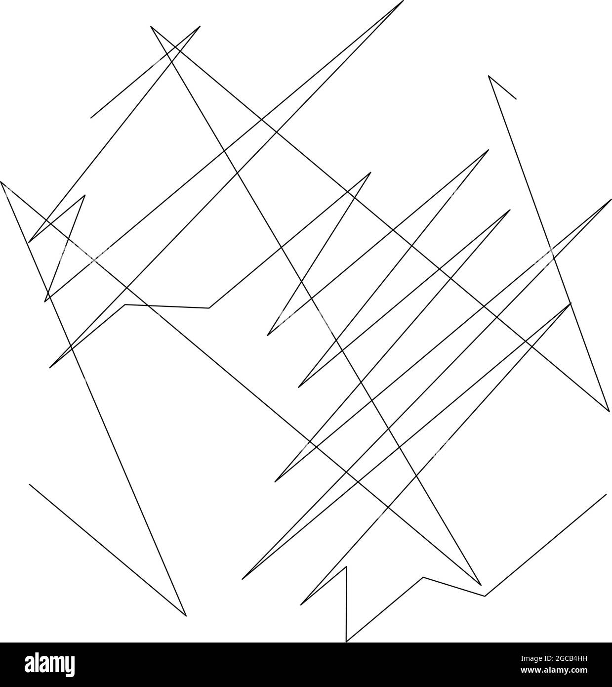 Geometric crisscross, zigzag, edgy lines element. Wavy, waving random ...