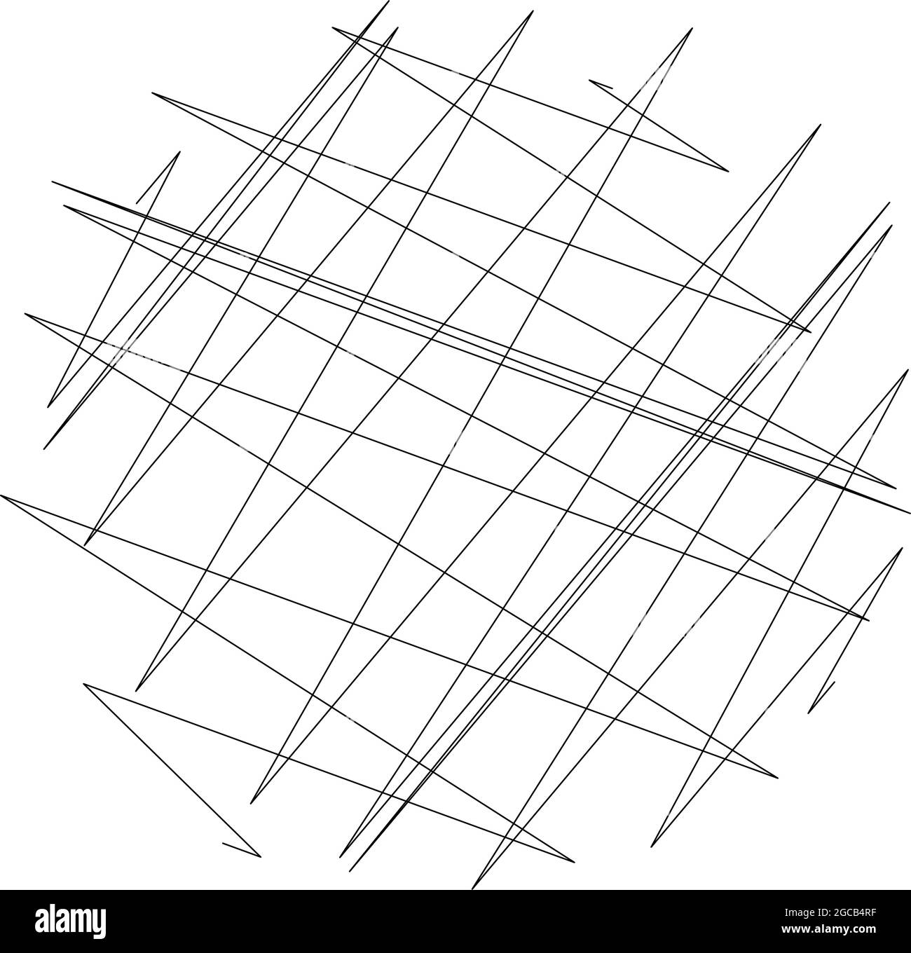 Geometric crisscross, zigzag, edgy lines element. Wavy, waving random ...
