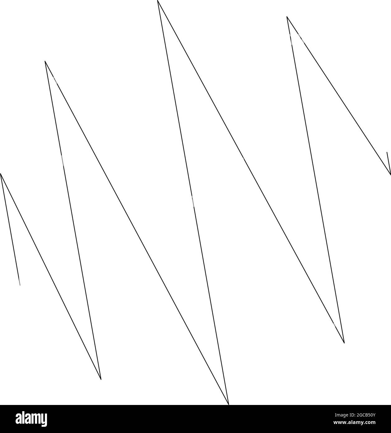 Geometric crisscross, zigzag, edgy lines element. Wavy, waving random ...