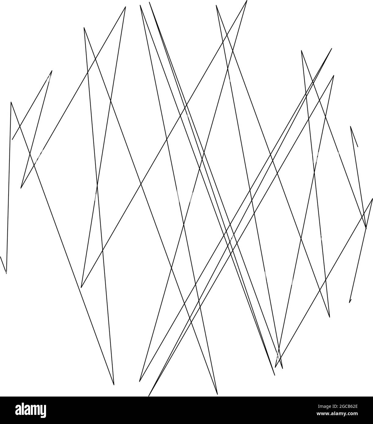 Geometric crisscross, zigzag, edgy lines element. Wavy, waving random ...