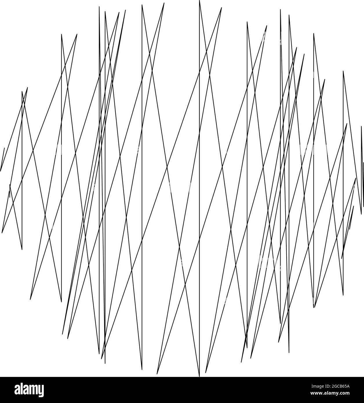 Geometric crisscross, zigzag, edgy lines element. Wavy, waving random ...