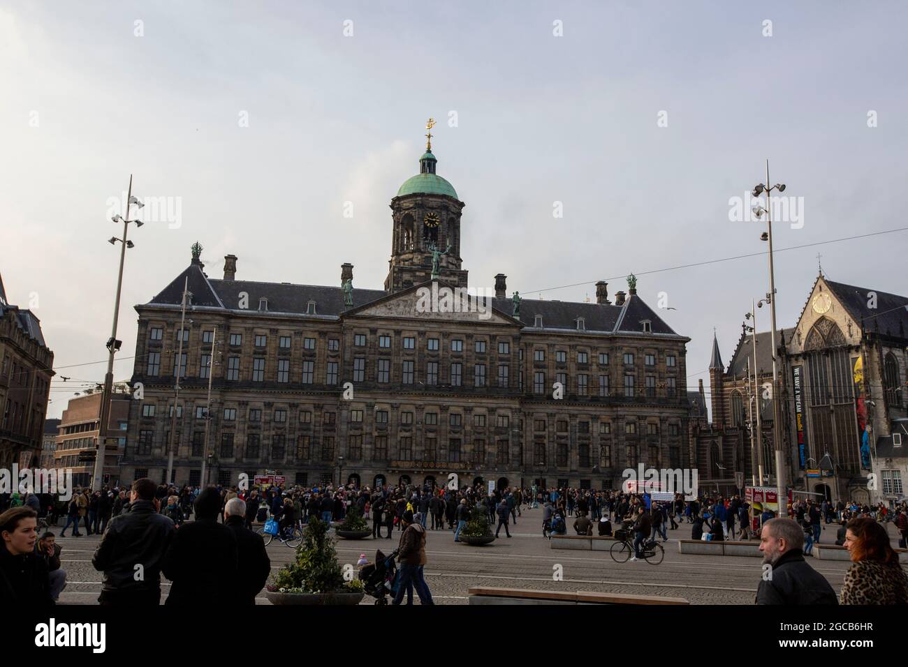 Royal Palace on Dam Square, Centrum, Amsterdam, Netherlands. Stock Photo
