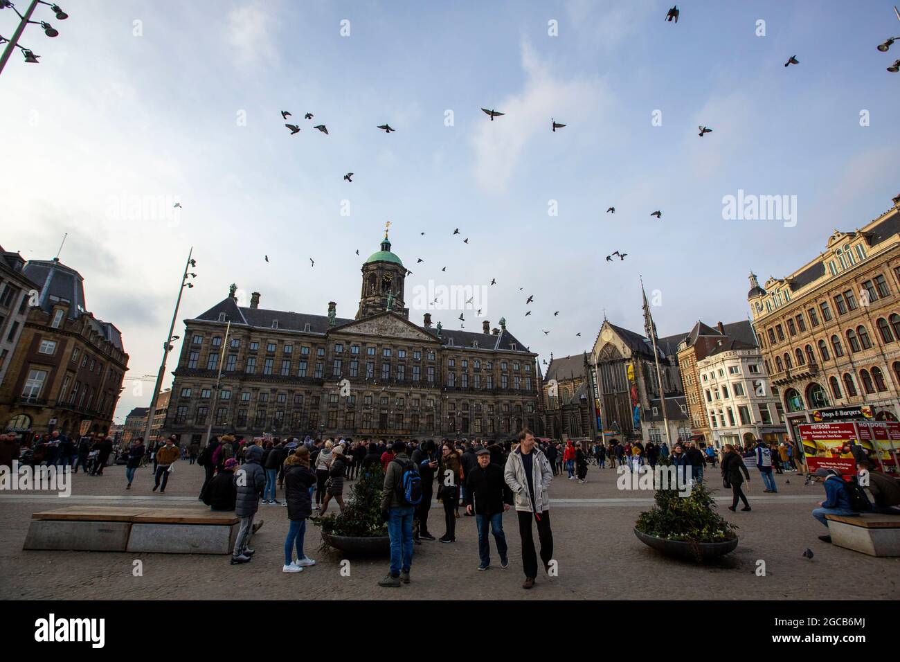 Royal Palace on Dam Square, Centrum, Amsterdam, Netherlands. Stock Photo