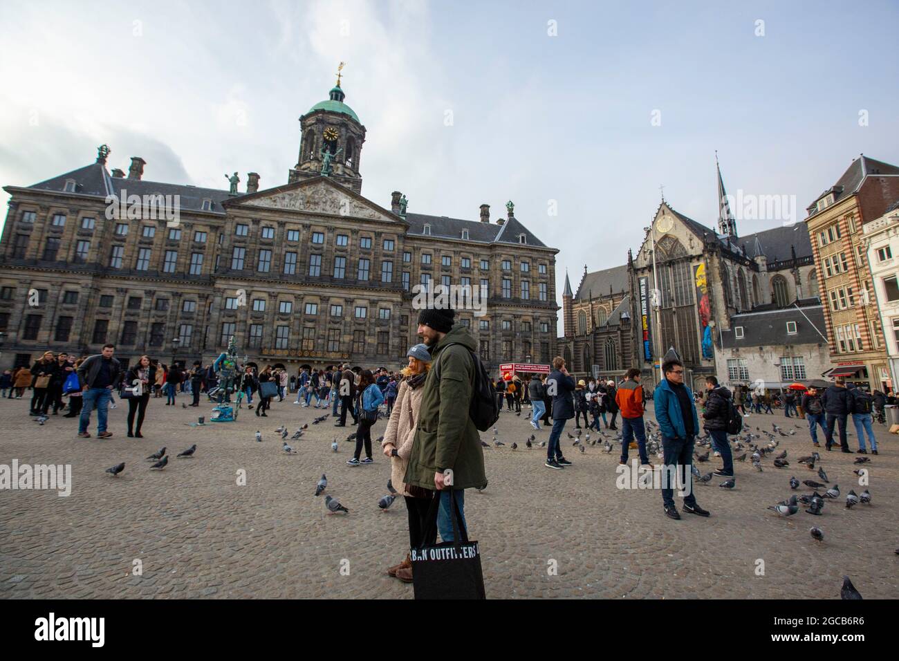 Royal Palace on Dam Square, Centrum, Amsterdam, Netherlands. Stock Photo