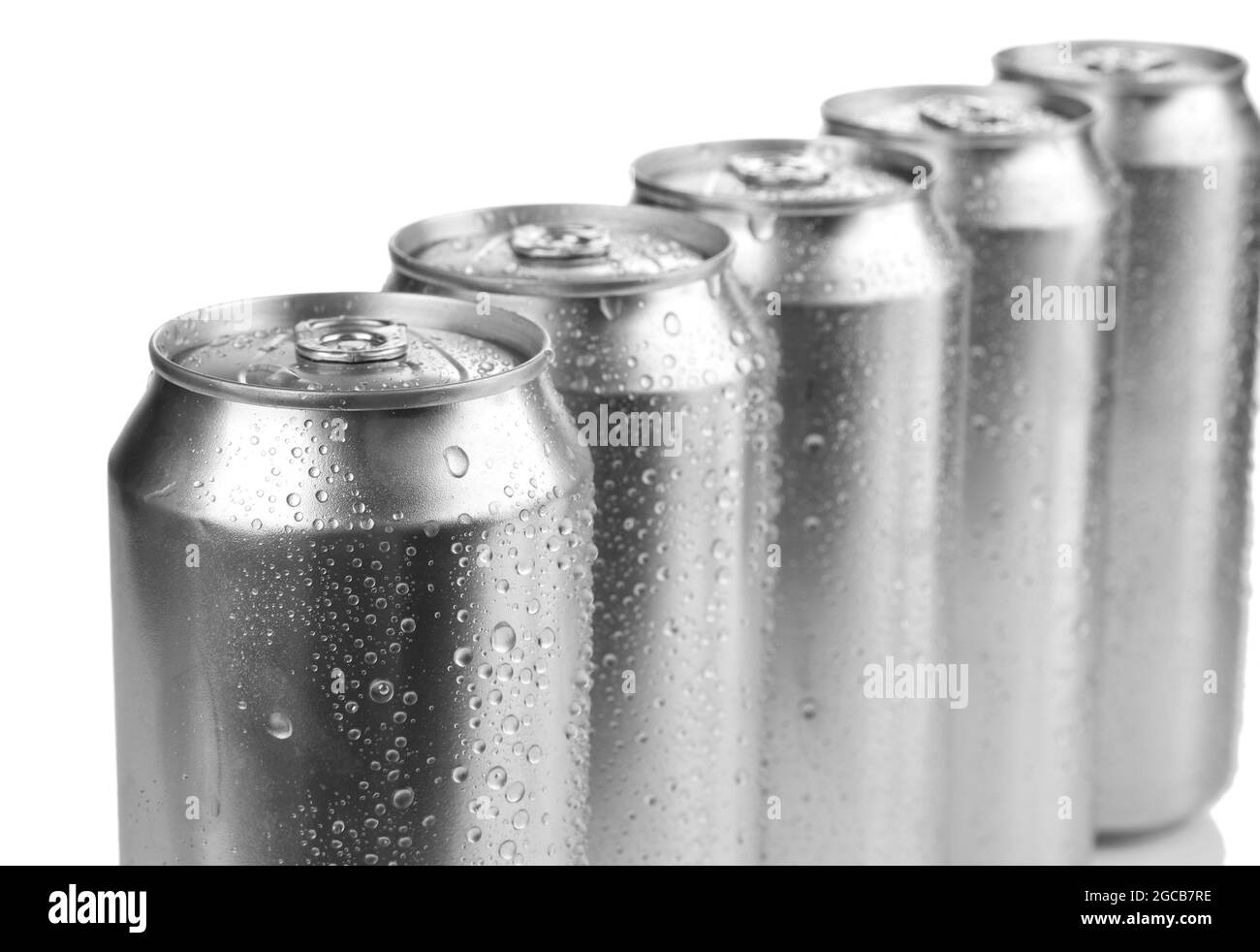 Metal cans of beer, isolated on white Stock Photo Alamy