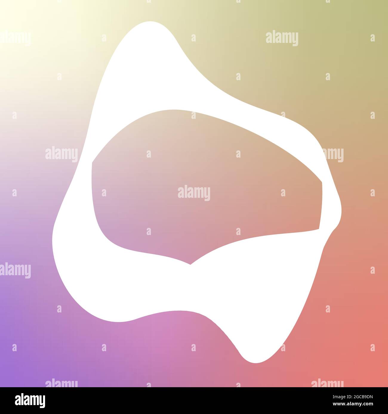 Abstract shape from blended lines on multi colored background. Vector illustration. Stock Vector