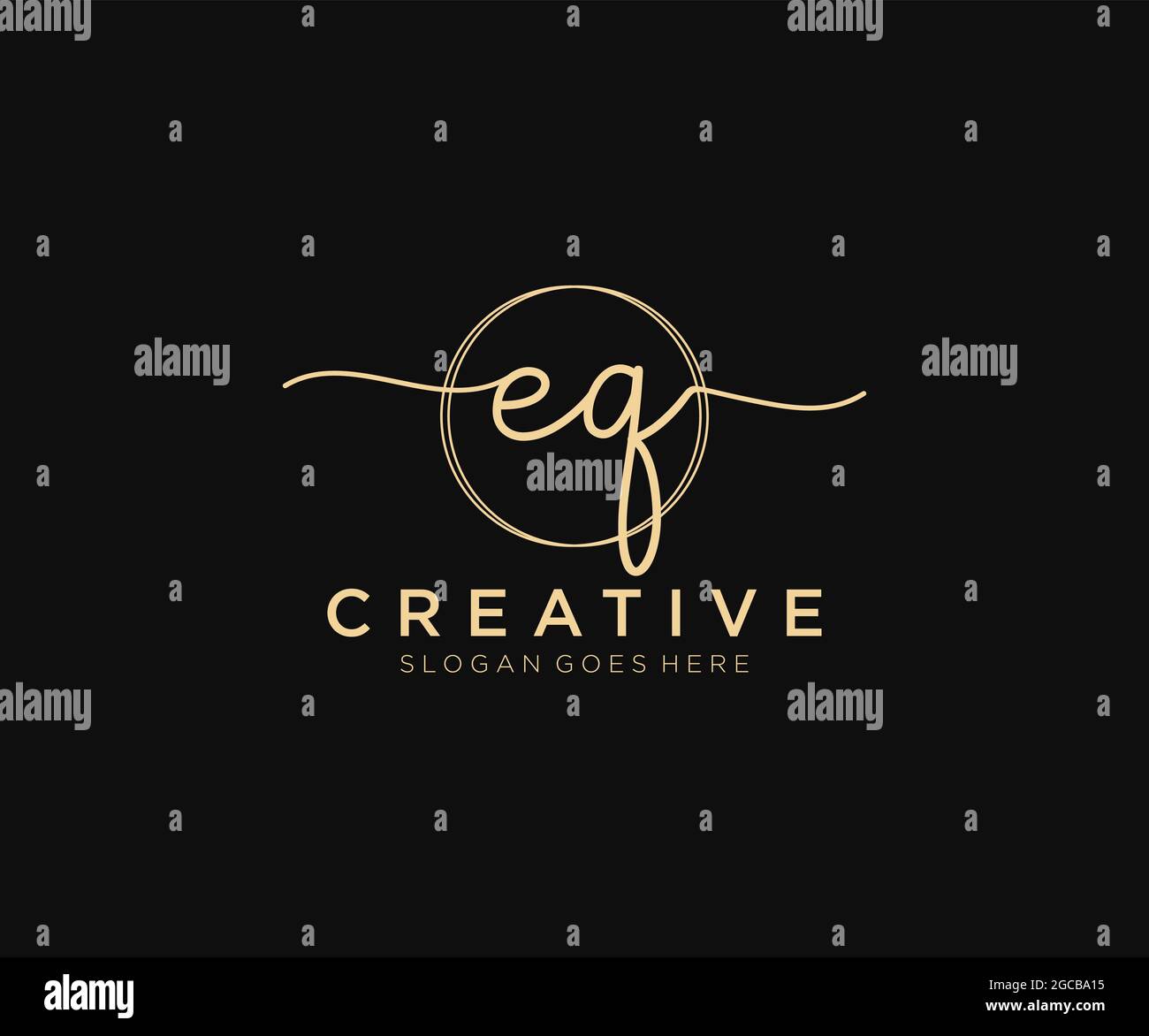 EQ Feminine logo beauty monogram and elegant logo design, handwriting ...