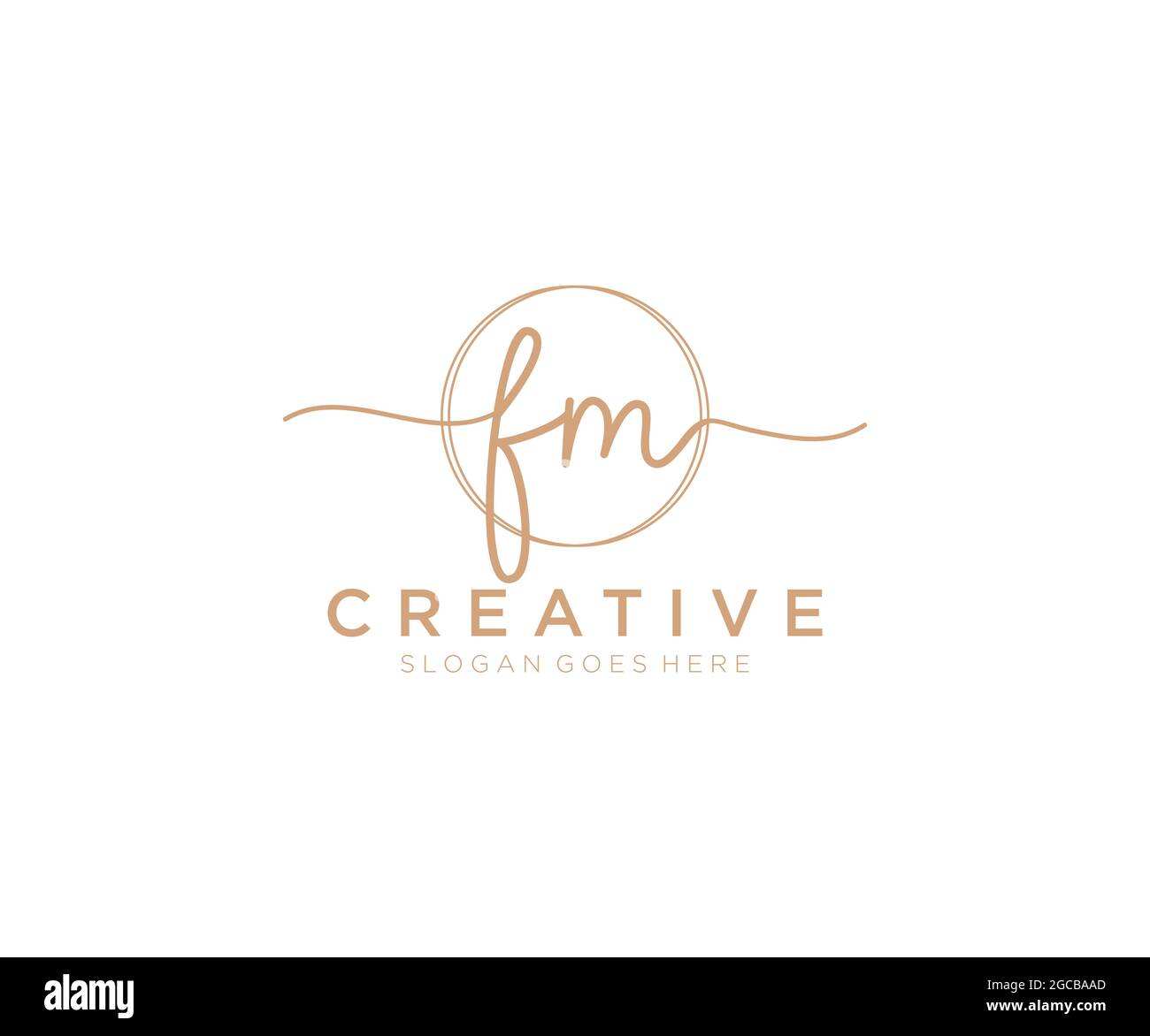 FM Feminine logo beauty monogram and elegant logo design, handwriting ...