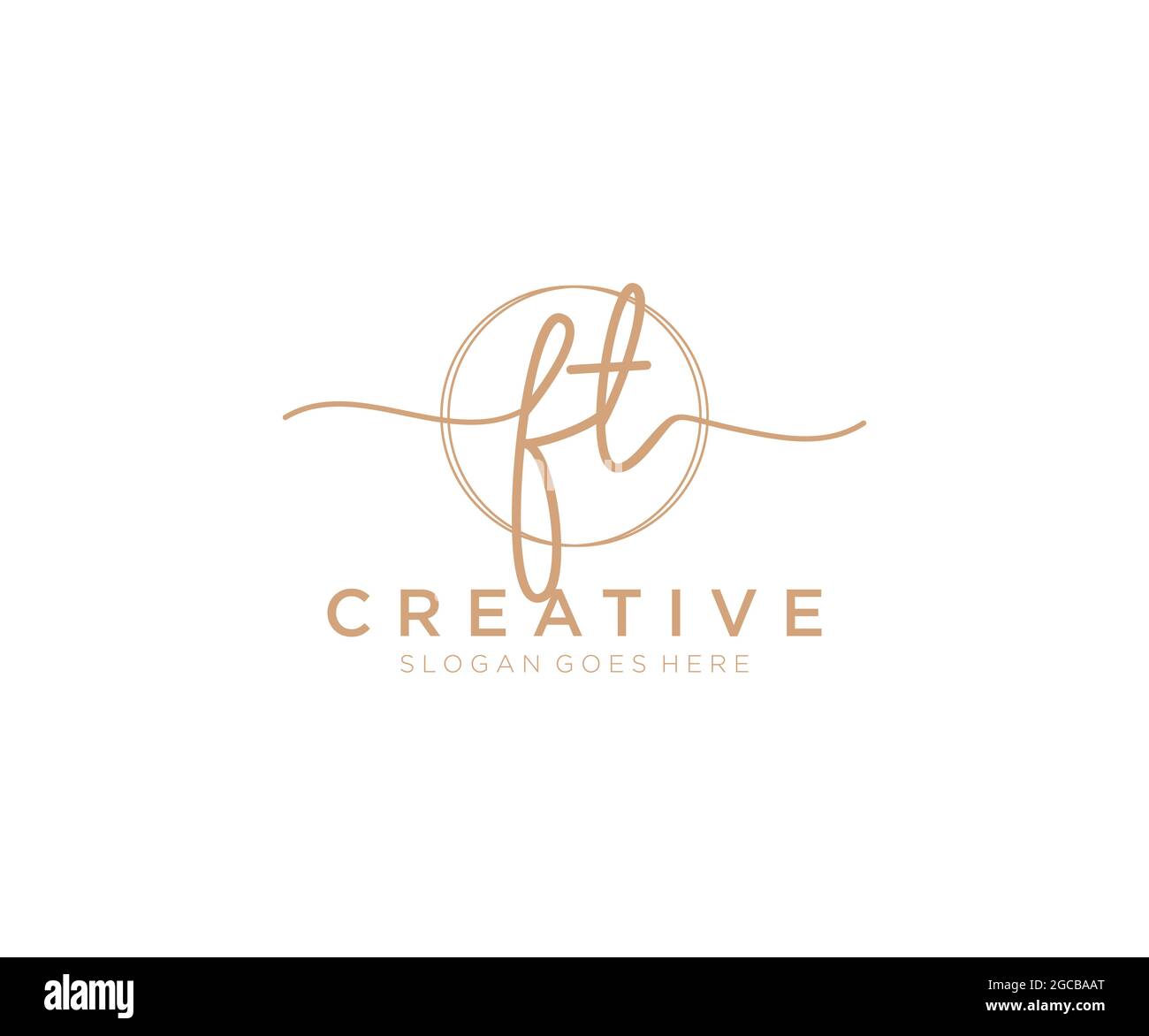 FT Feminine logo beauty monogram and elegant logo design, handwriting ...