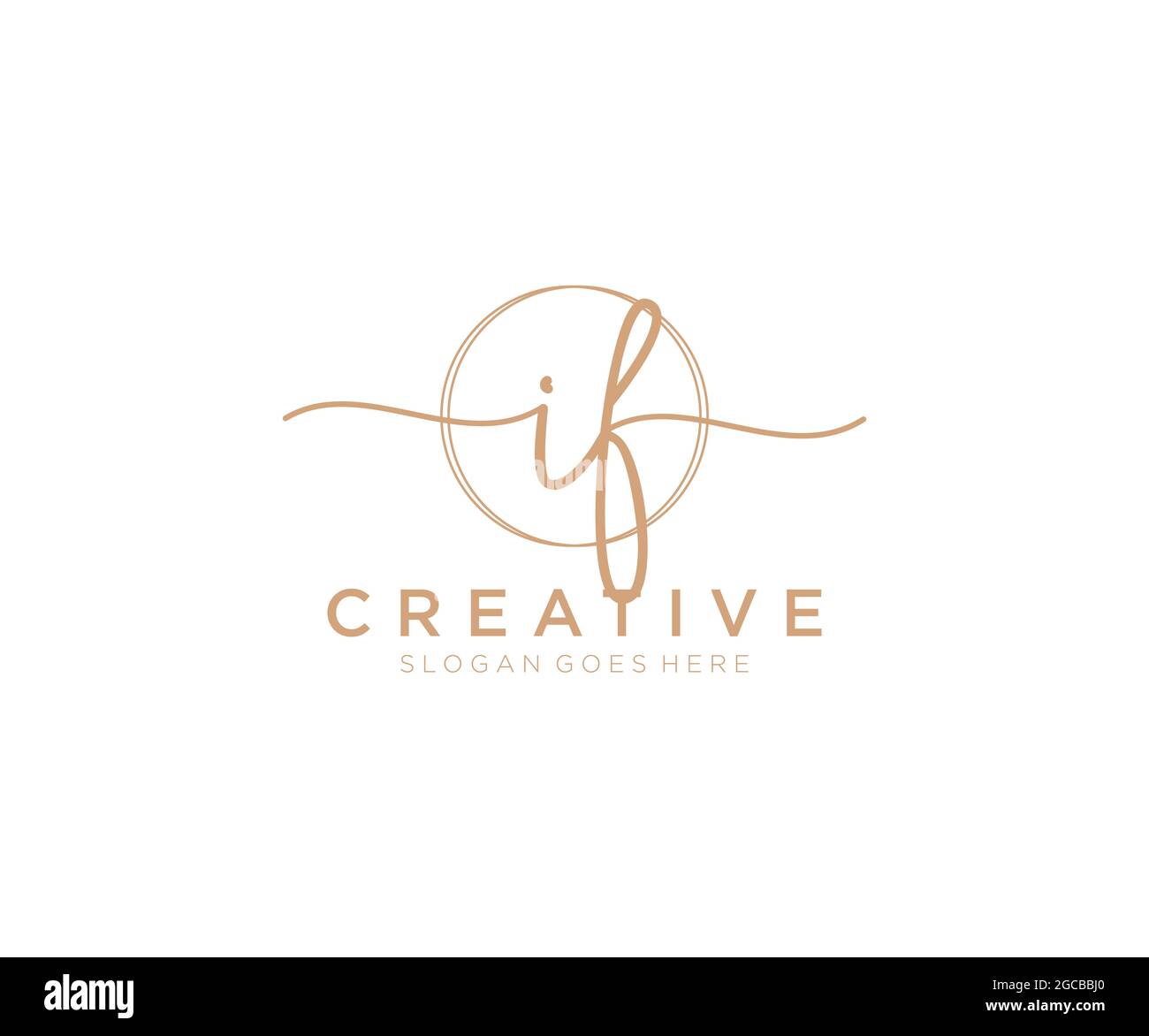 IF Feminine logo beauty monogram and elegant logo design, handwriting ...