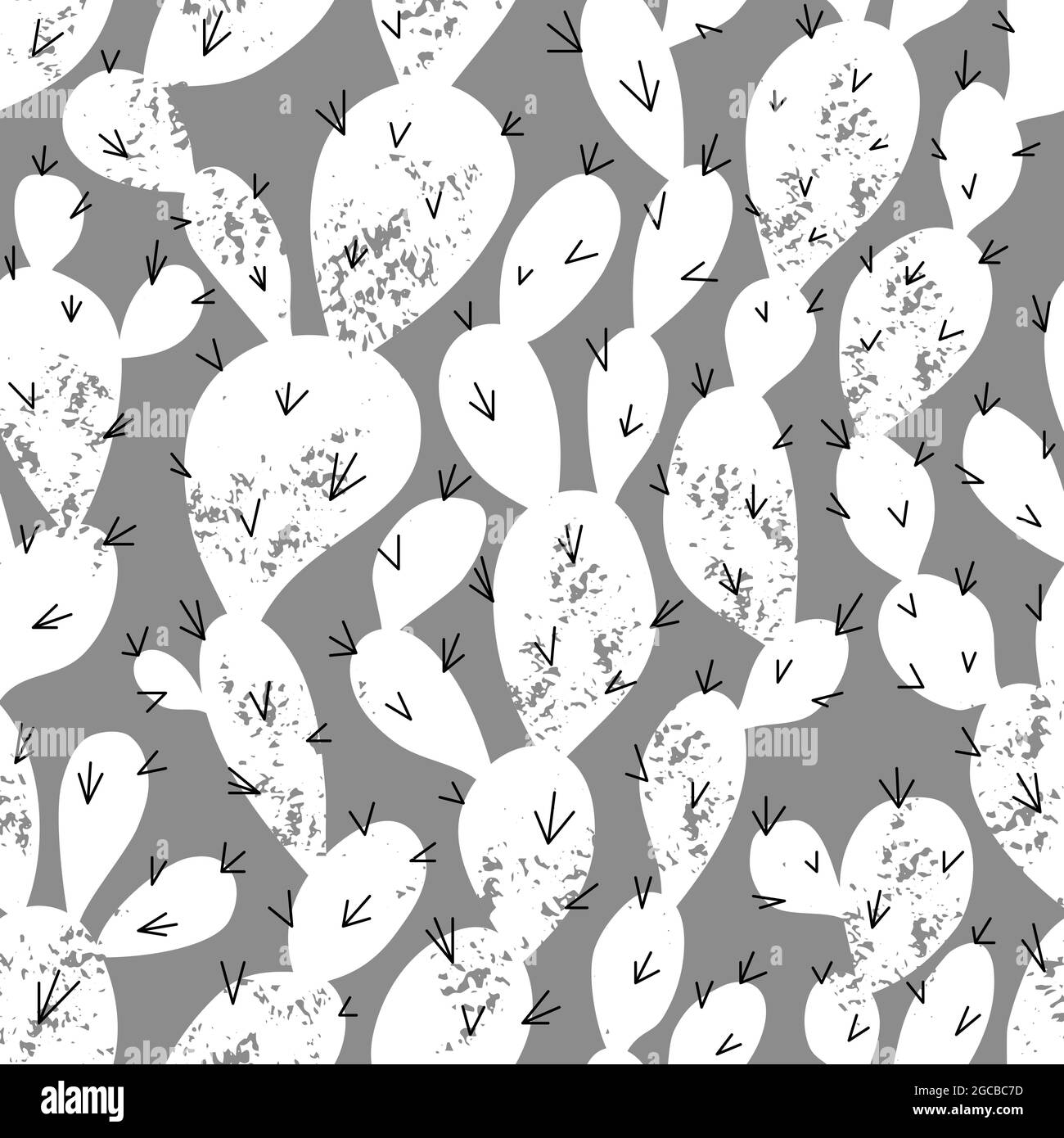 Cactus seamless pattern. Repeat endless background with cacti plants ...