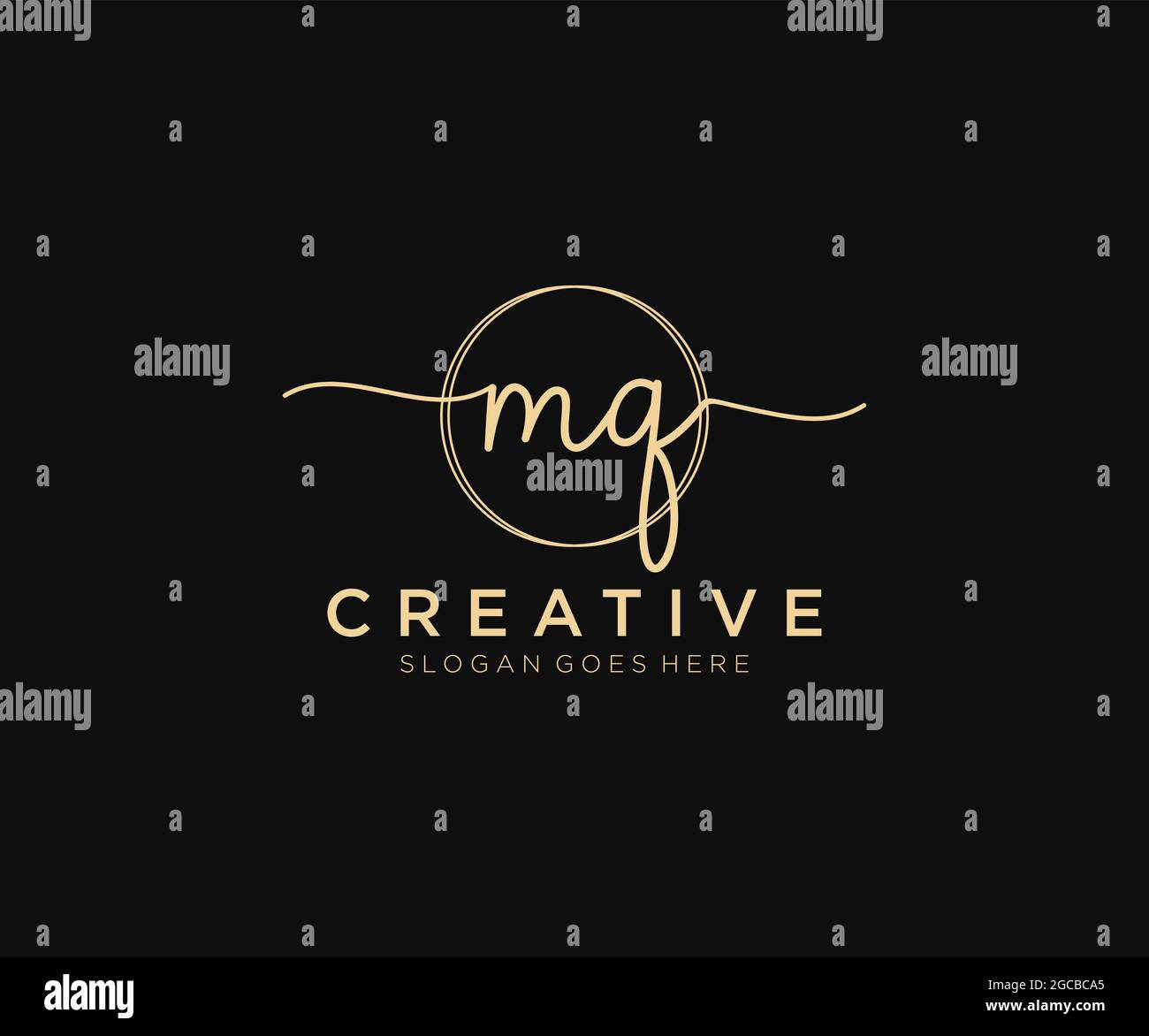 MQ Feminine logo beauty monogram and elegant logo design, handwriting ...