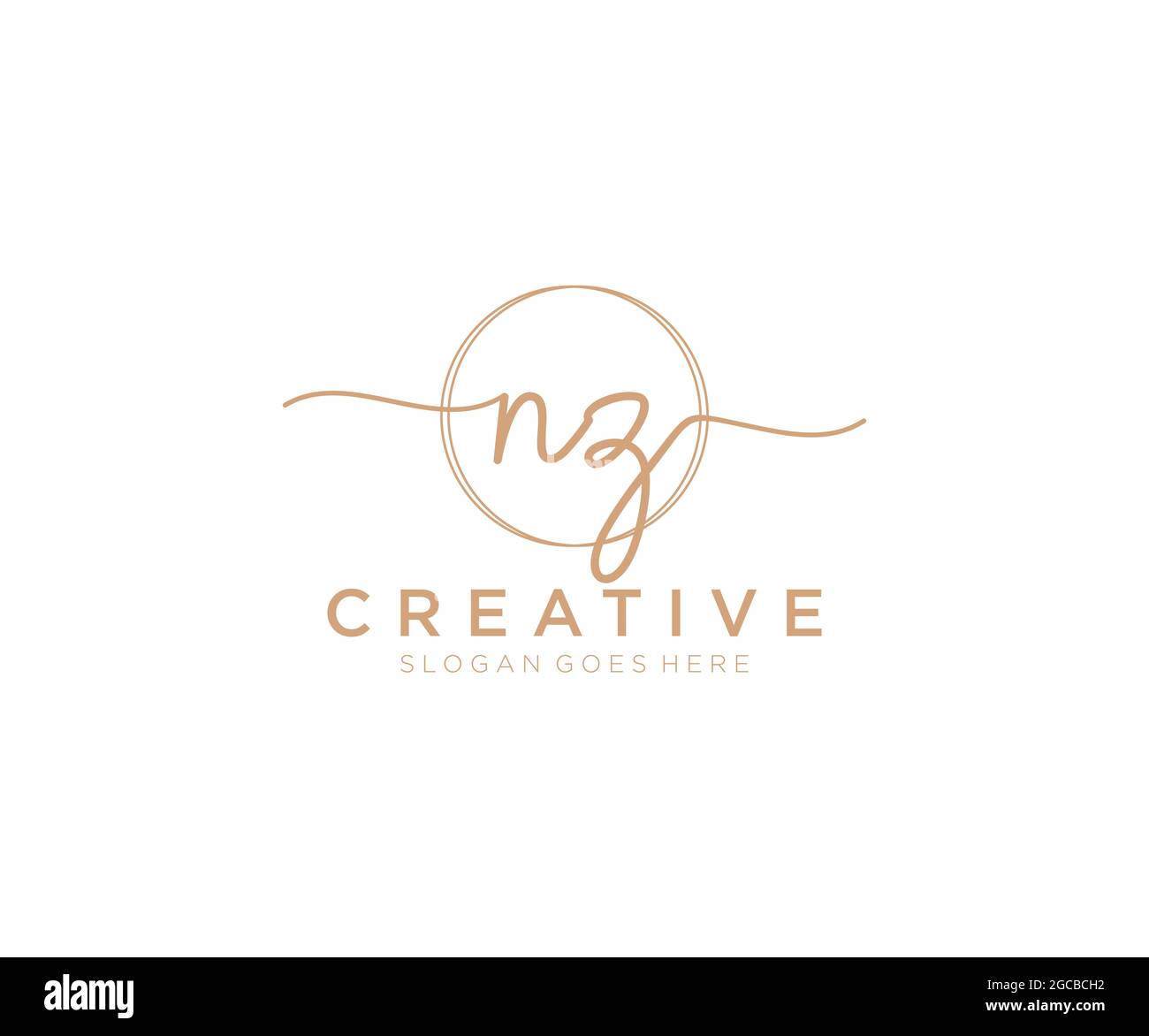 NZ Feminine logo beauty monogram and elegant logo design, handwriting ...