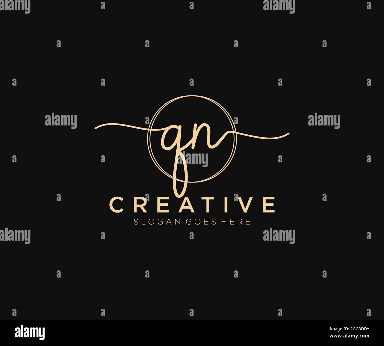 QN Feminine logo beauty monogram and elegant logo design, handwriting ...