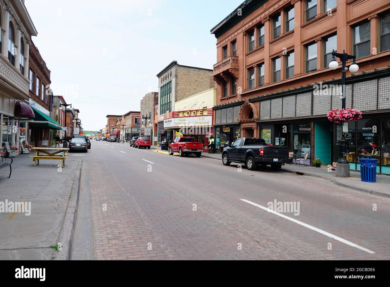 Street scene in Houghton, Michigan Stock Photo Alamy