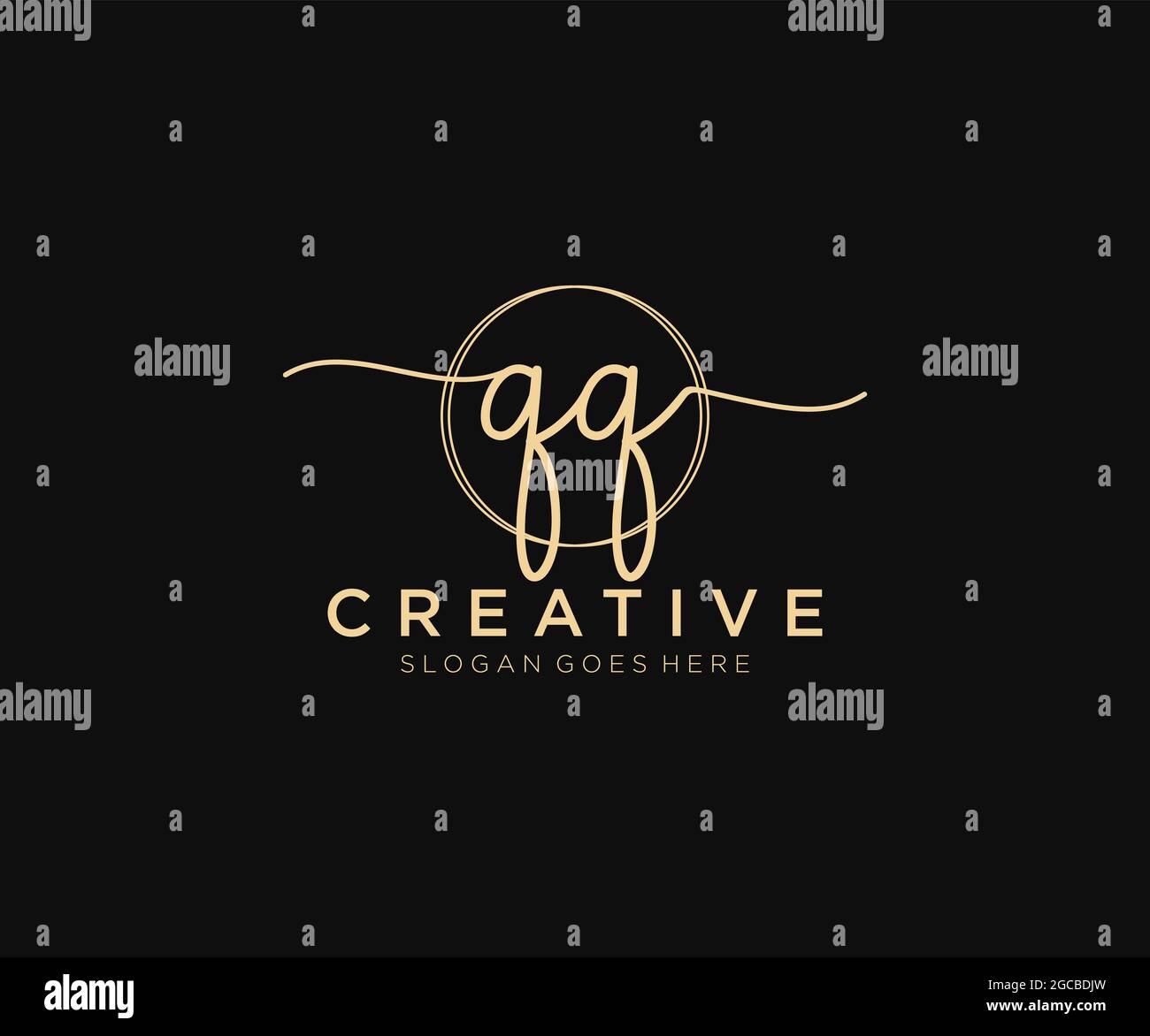 QQ Feminine logo beauty monogram and elegant logo design, handwriting ...