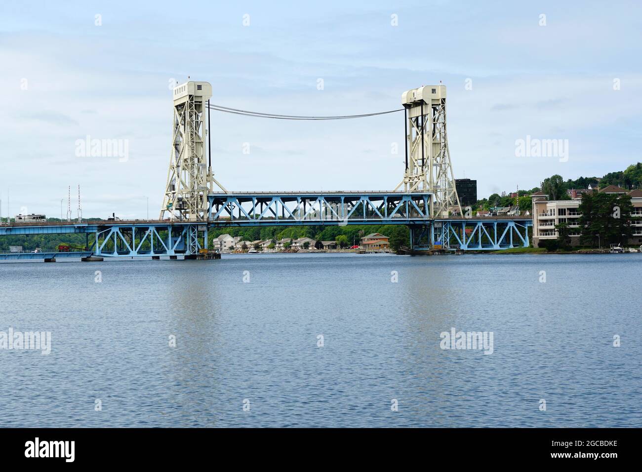 Portage Lake Lift Bridge Stock Photo