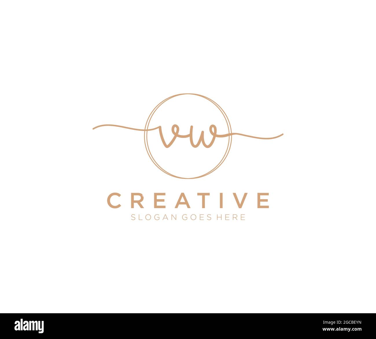 VW Feminine logo beauty monogram and elegant logo design, handwriting ...