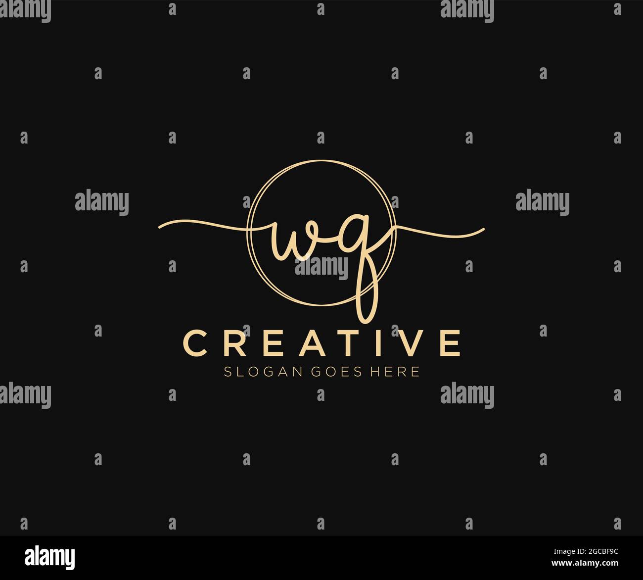 WQ Feminine logo beauty monogram and elegant logo design, handwriting ...