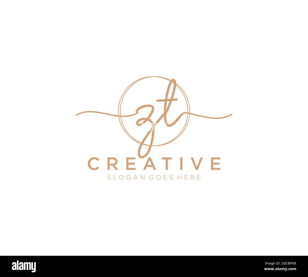 ZT Feminine logo beauty monogram and elegant logo design, handwriting ...