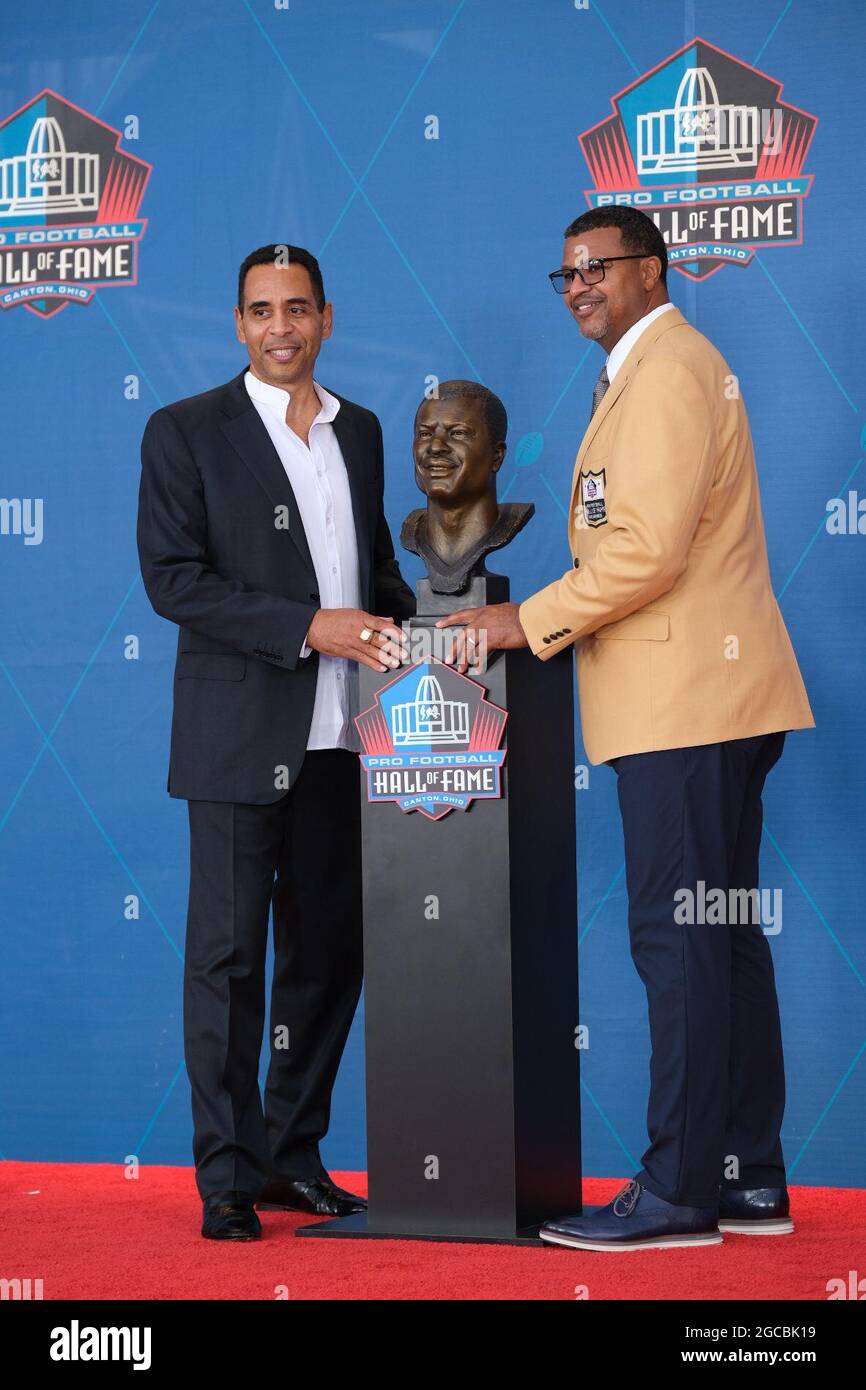 August 7th, 2021: Steve Atwater during the Pro Football Hall of Fame  Enshrinement at Tom Benson Stadium in Canton, OH. Jason Pohuski/CSM Stock  Photo - Alamy