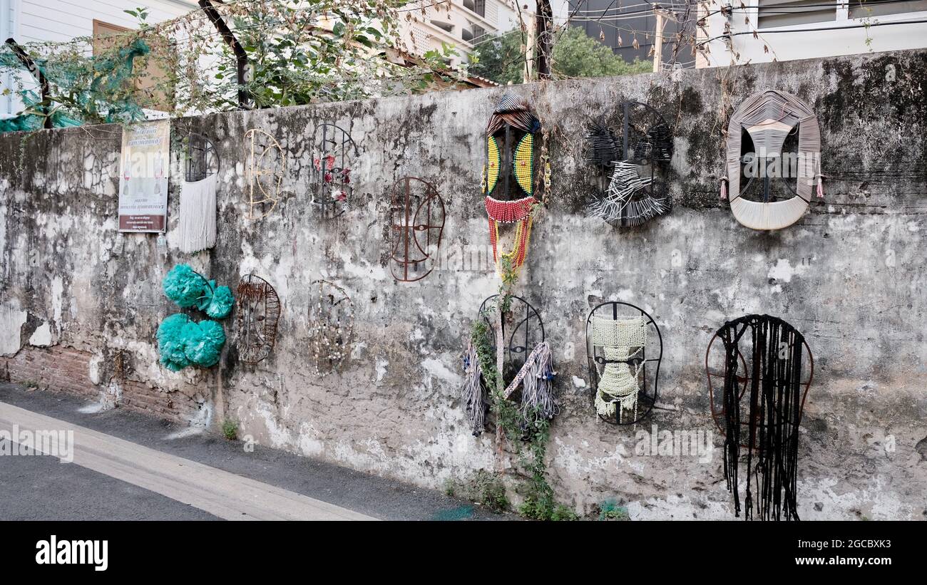 Graffiti Art on a wall somewhere in Bangkok Thailand Stock Photo