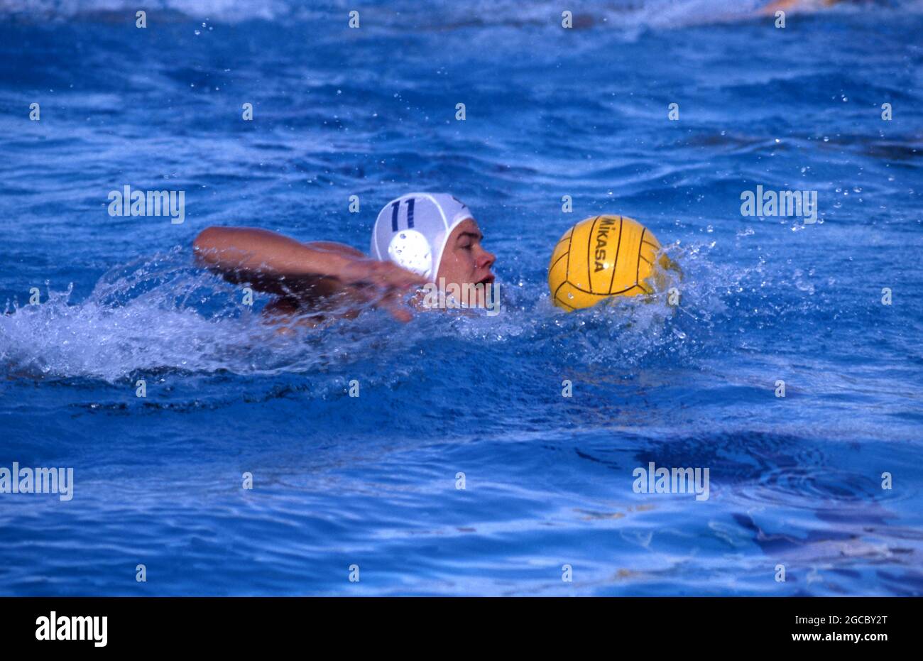 WATER POLO IS A COMPETETIVE TEAM SPORT PLAYED IN WATER. SEEN HERE A