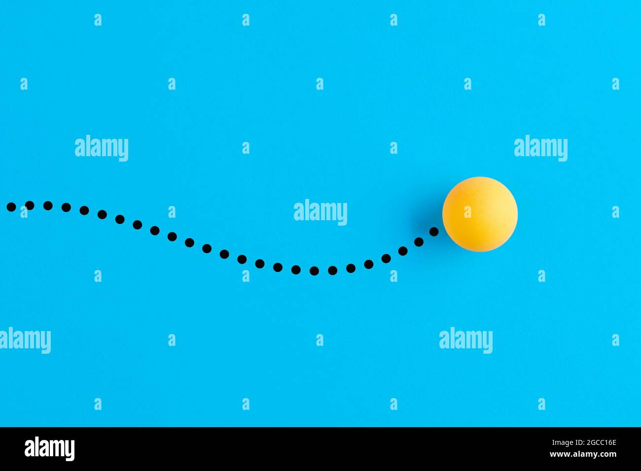 Curved line trace behind a table tennis ball in motion Stock Photo Alamy