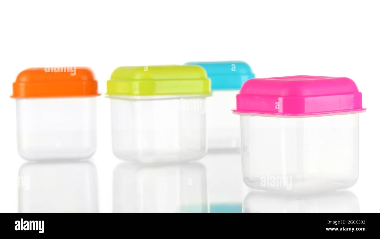 Empty plastic containers isolated on white Stock Photo Alamy